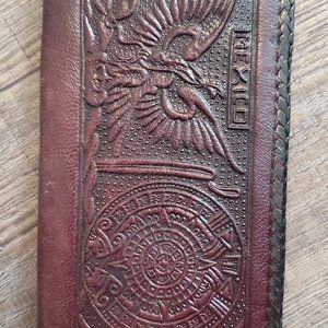 Handmade Genuine Leather Embossed Wallet, Mexico